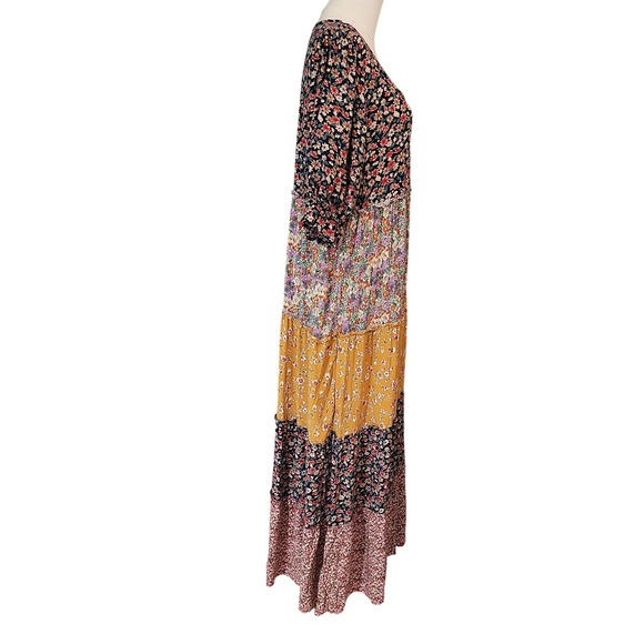 Natural‎ Life Floral Tiered Maxi Dress Cottagecore Bohemian Boho Casual Women - Picture 5 of 8